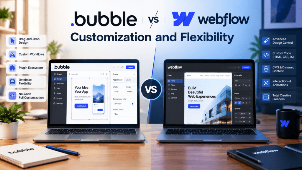 bubble vs webflow for MVP