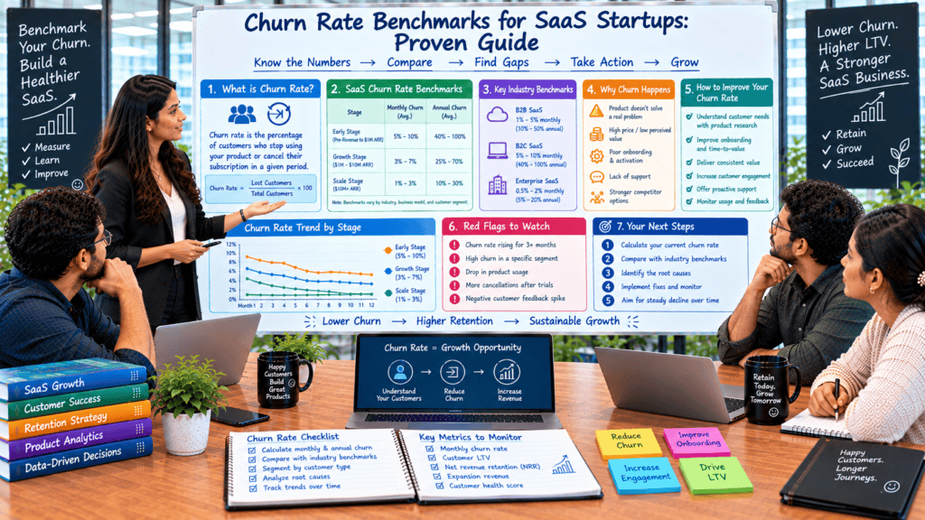 churn rate benchmarks for SaaS startups
