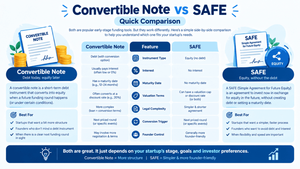 convertible note and SAFE difference