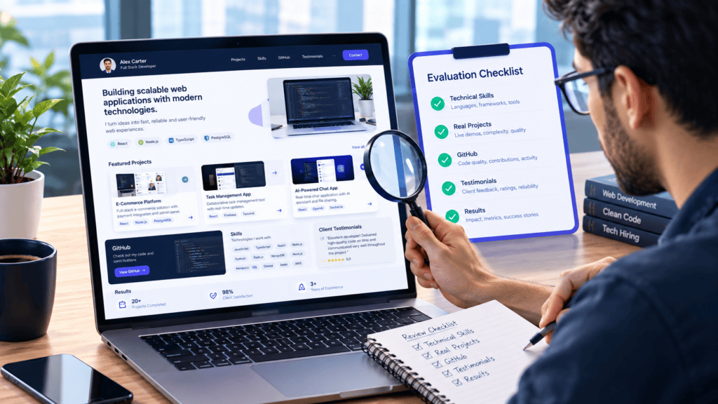 vetting a freelance developer's portfolio