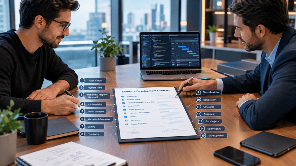 contract terms to include with a dev agency