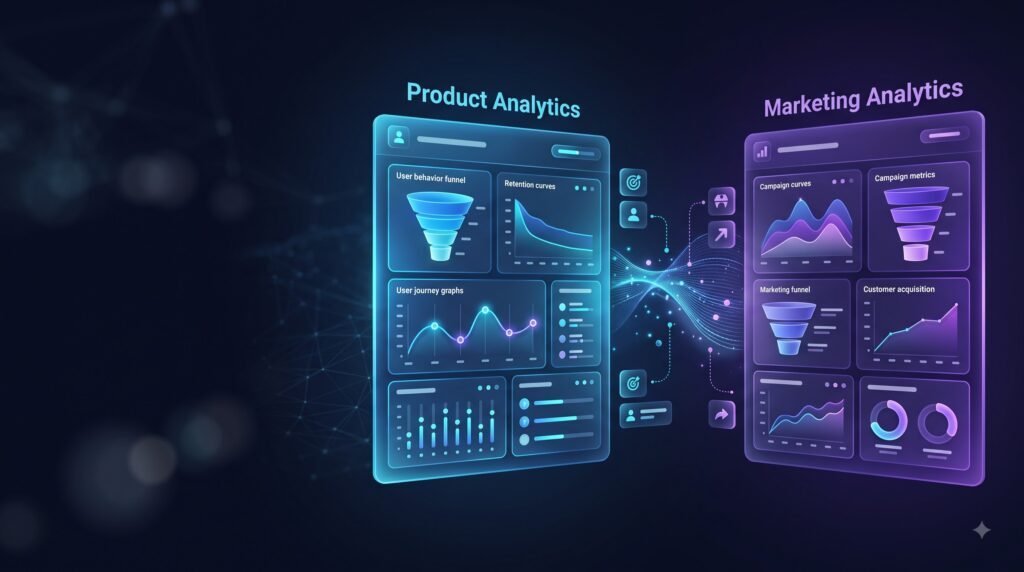 product analytics vs marketing analytics for startups